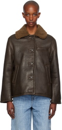 OUR LEGACY Brown Alaska Leather Jacket