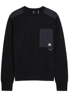 Moose Knuckles Lowan Panelled Knit Sweatshirt Black