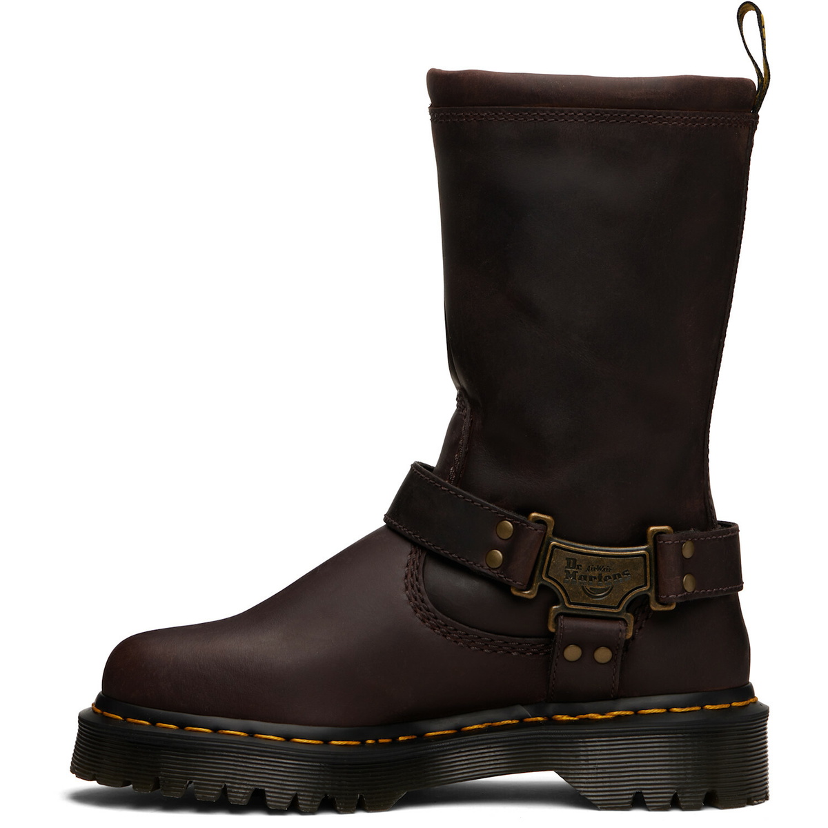Dr. Martens Brown Anistone Hi Leather Biker Boots