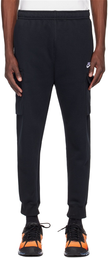 Photo: Nike Black Embroidered Cargo Pants
