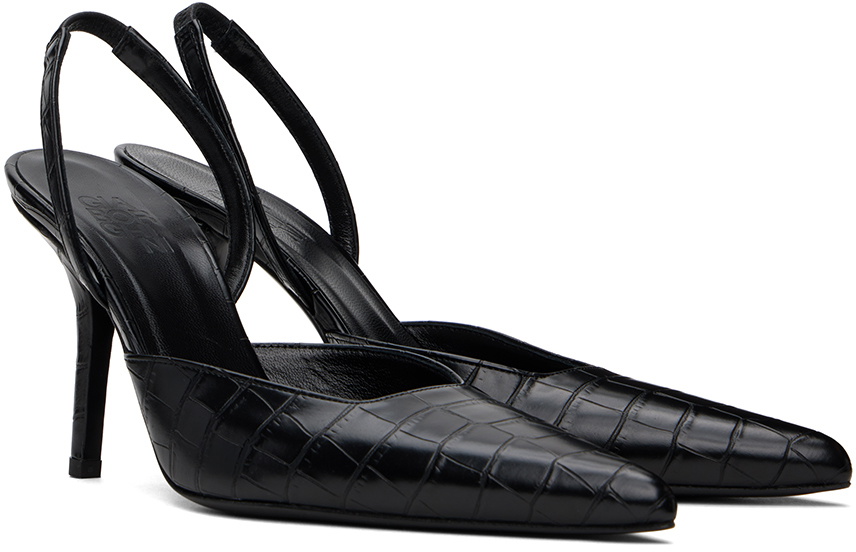 GIABORGHINI Black Octavie Croc Heels
