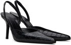 GIABORGHINI Black Octavie Croc Heels