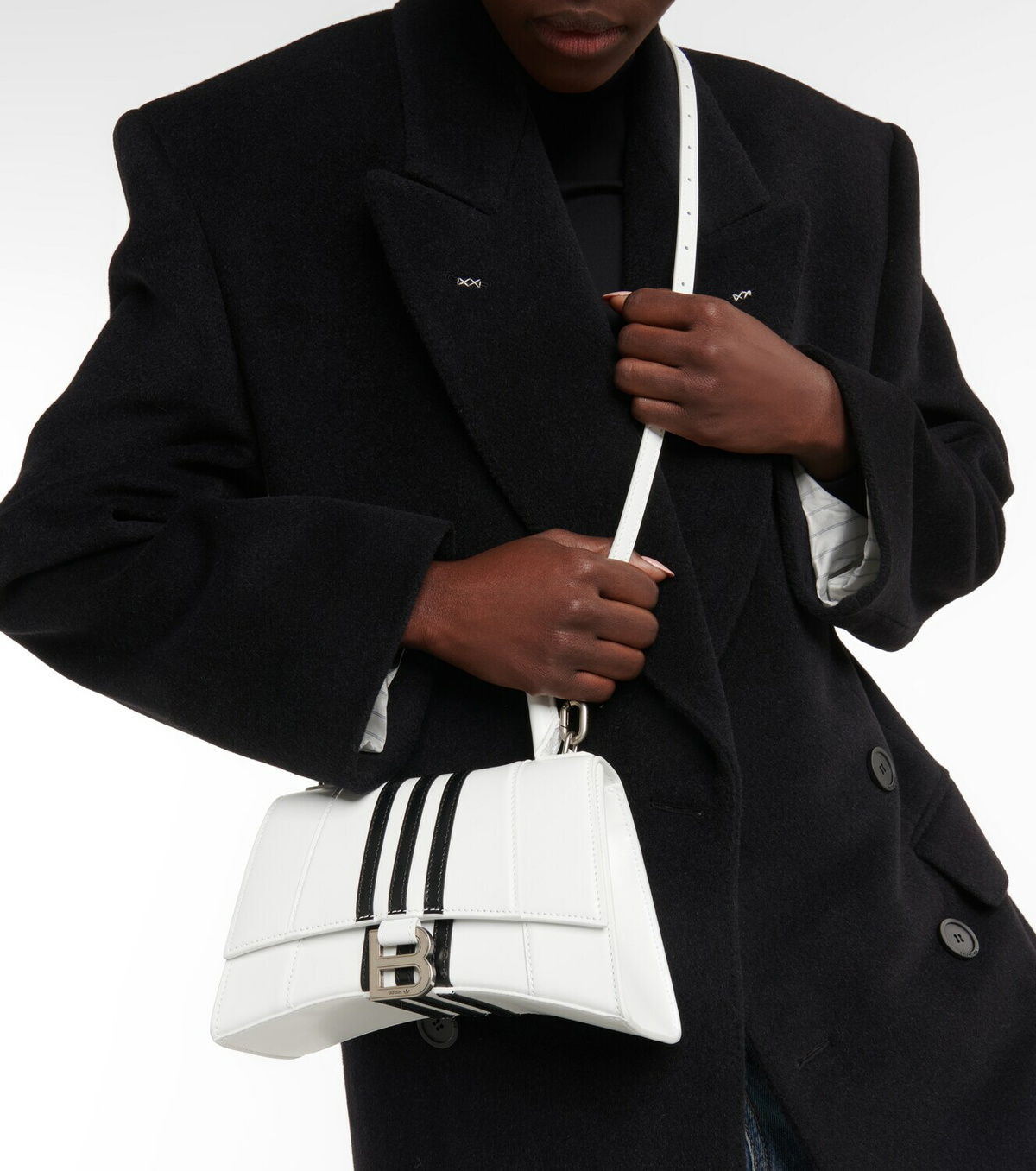 ☆関税込☆【BALENCIAGA】adidasコラボ Hourglass トートバッグ Balenciaga - x Adidas Hourglass Small leather tote bag