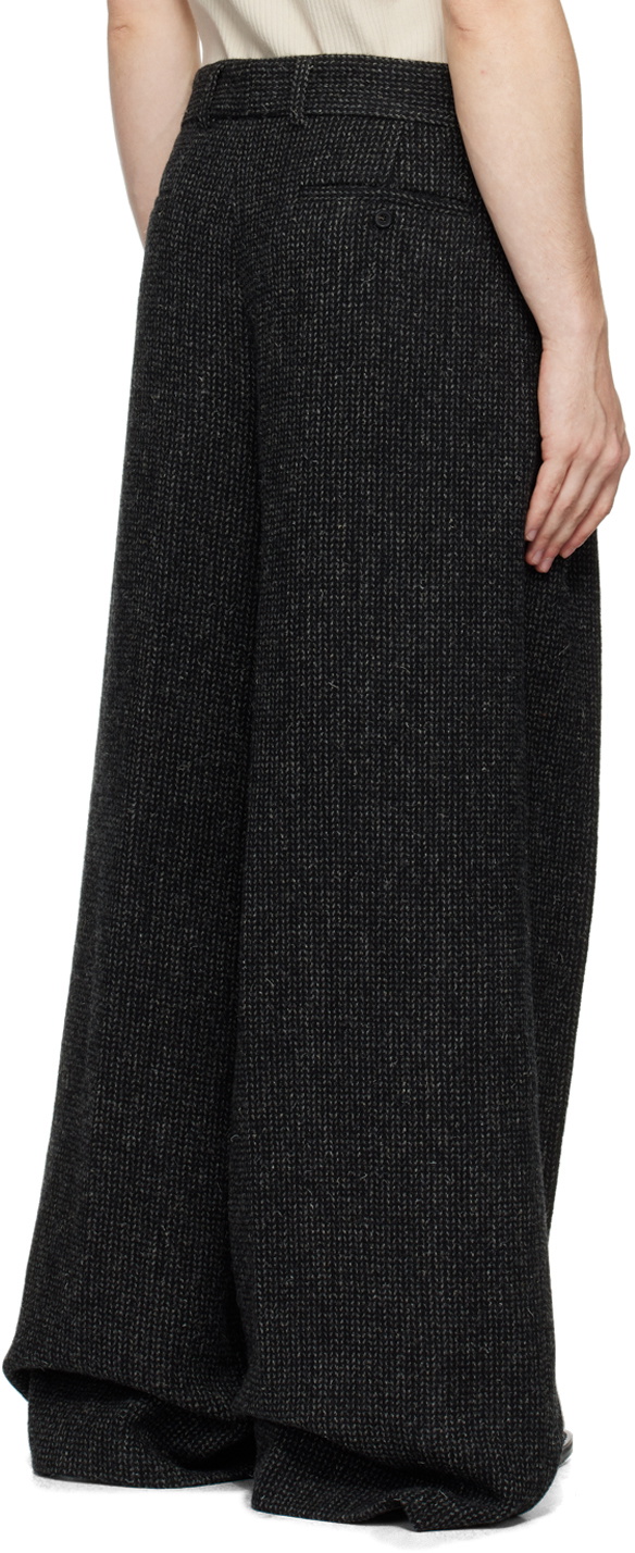 Dries Van Noten Black Wide Pleated Trousers Dries Van Noten
