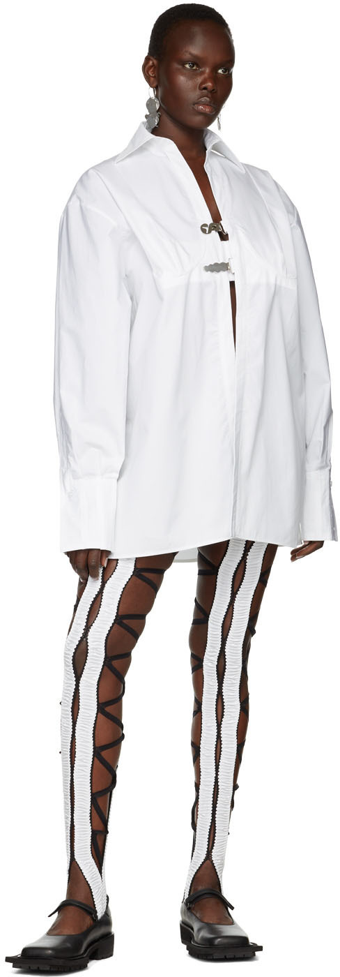 Sinéad O’Dwyer White Silk Harness Tights