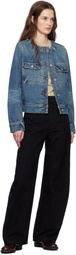 Kenzo Blue Kenzo Paris Collarless Denim Jacket