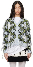 Charles Jeffrey LOVERBOY Blue & Green Guddle Cardigan