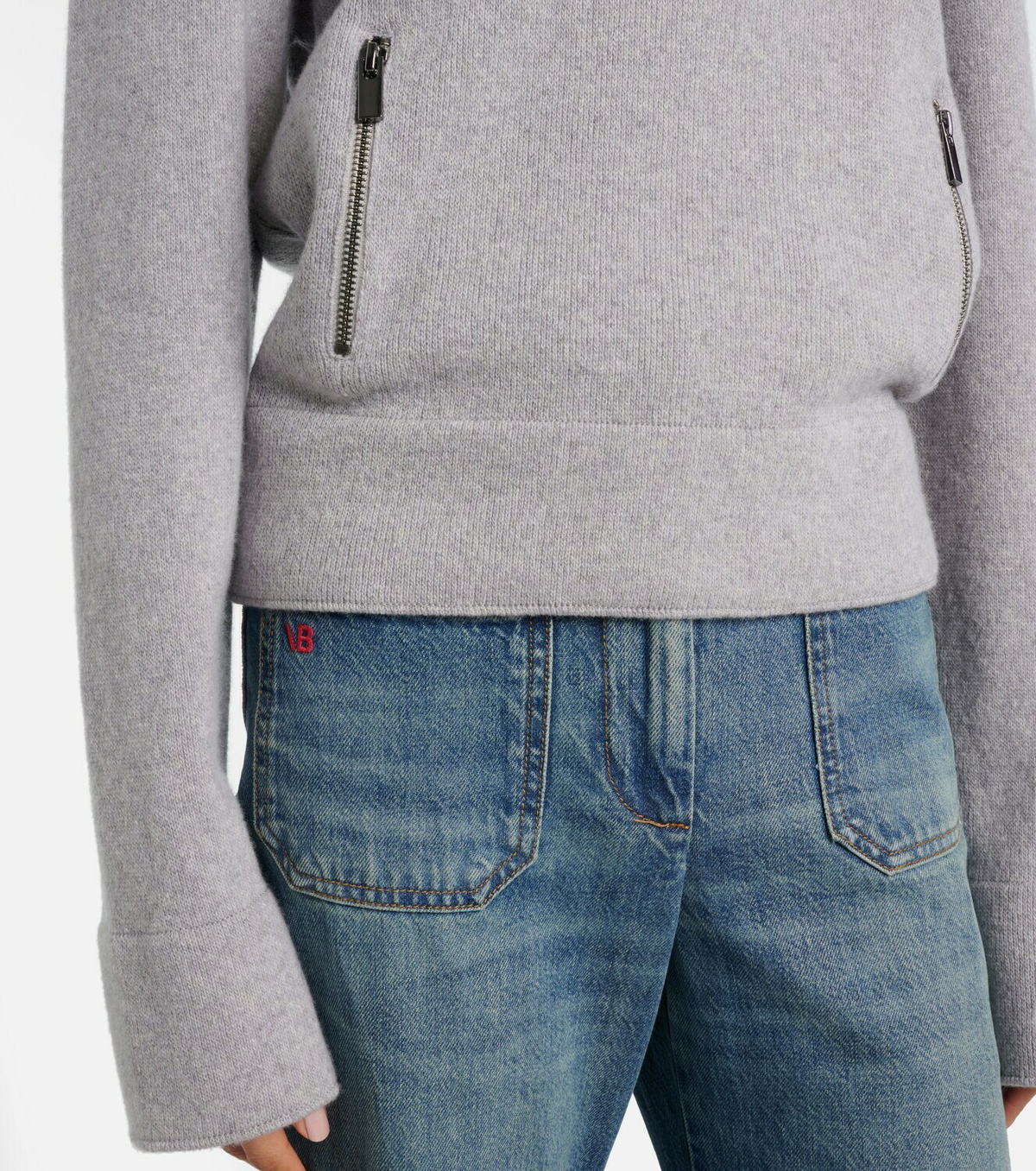 Victoria Beckham Wool and cashmere half-zip sweater