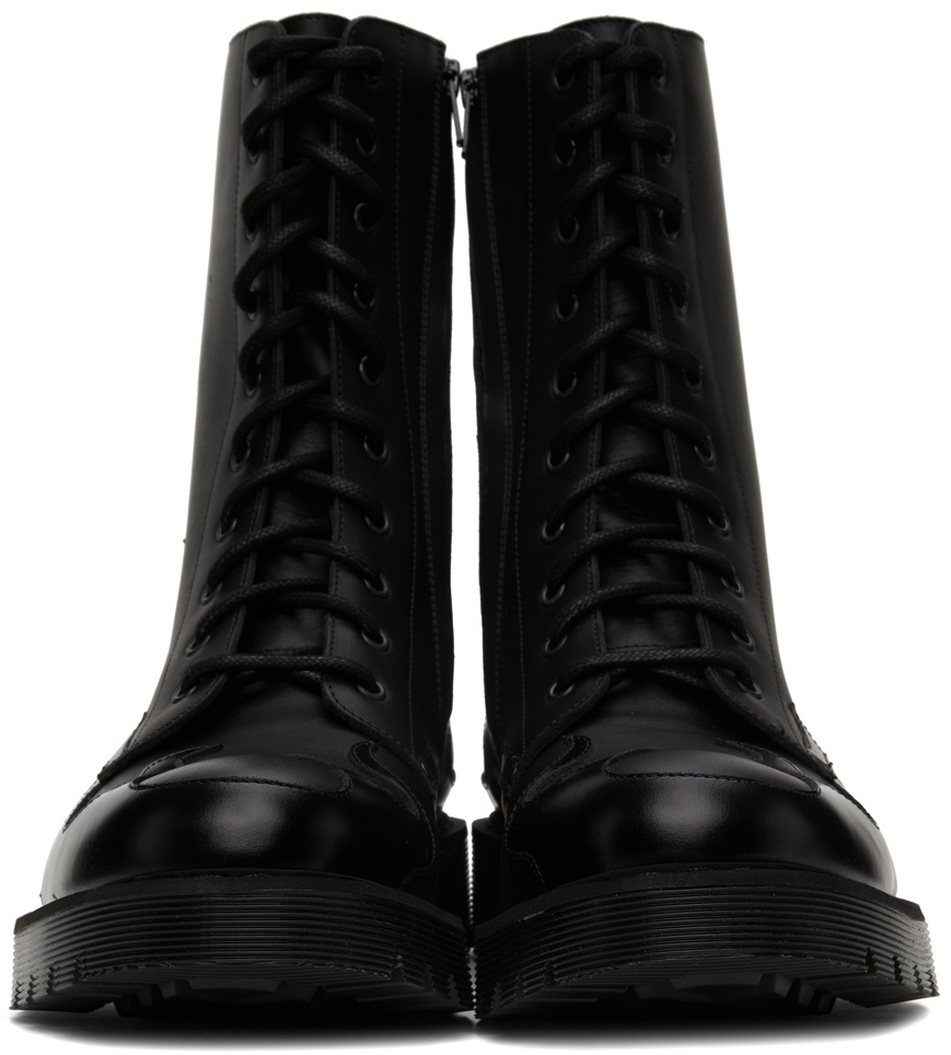 VETEMENTS Black Fire Military Lace-Up Boots Vetements