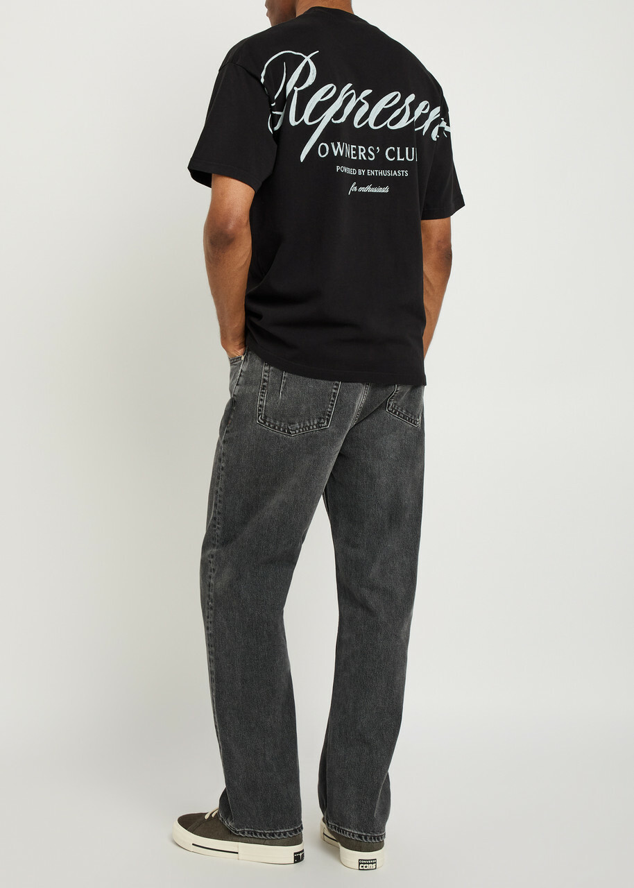 Represent Owners Club Printed Cotton T-shirt Black