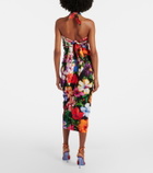 Dolce&Gabbana Draped floral silk-blend midi skirt