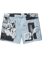 DOLCE & GABBANA - Printed Cotton Shorts - Blue