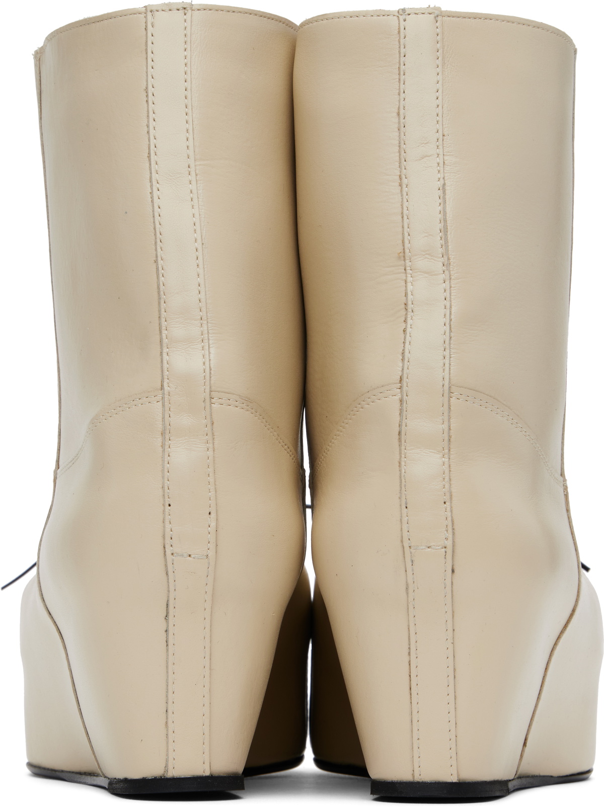 LAURA ANDRASCHKO Beige Riding Ankle Boots