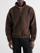 Jil Sander - Wool-Blend Brushed Half-Zip Sweater - Brown