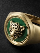Yvonne Léon - Chevaliere Leopard Gold, Enamel and Multi-Stone Signet Ring - Gold