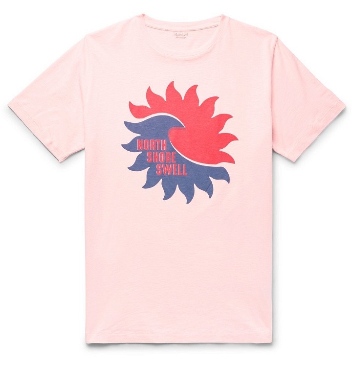 Photo: Hartford - Printed Slub Cotton-Jersey T-Shirt - Pink