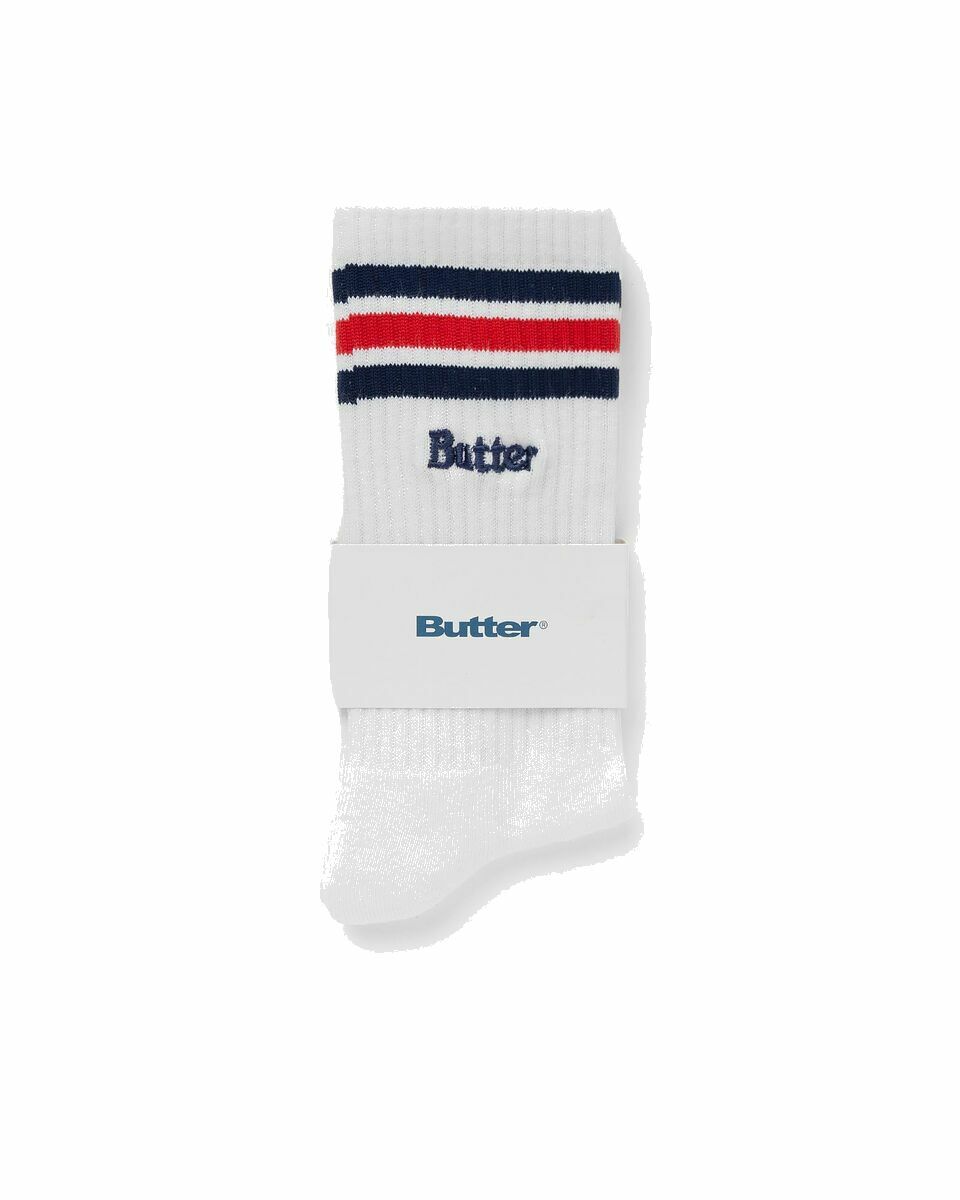 Photo: Butter Goods Stripe Socks White - Mens - Socks