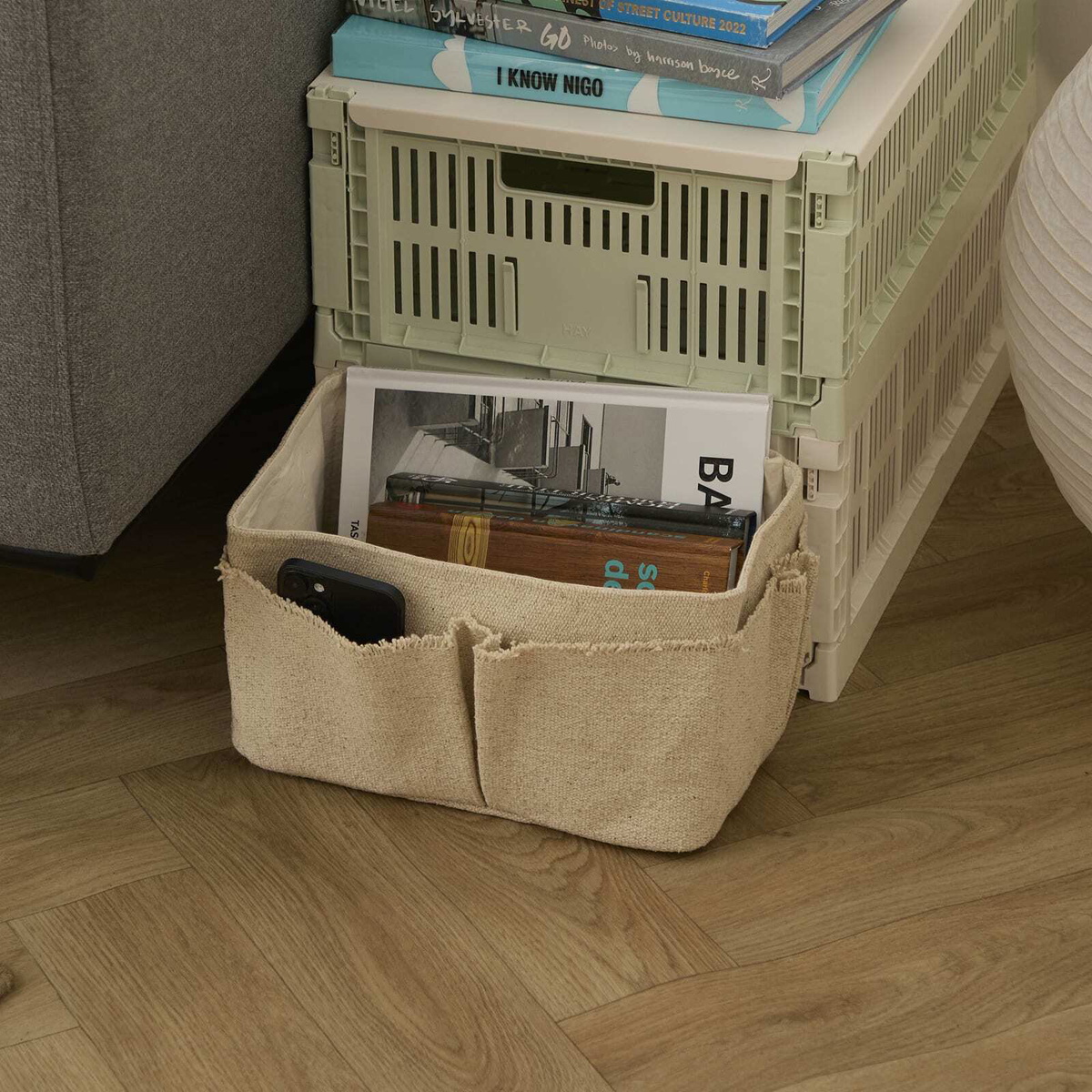 ferm LIVING Hokan Textile Storage - 18x30cm in Natural 