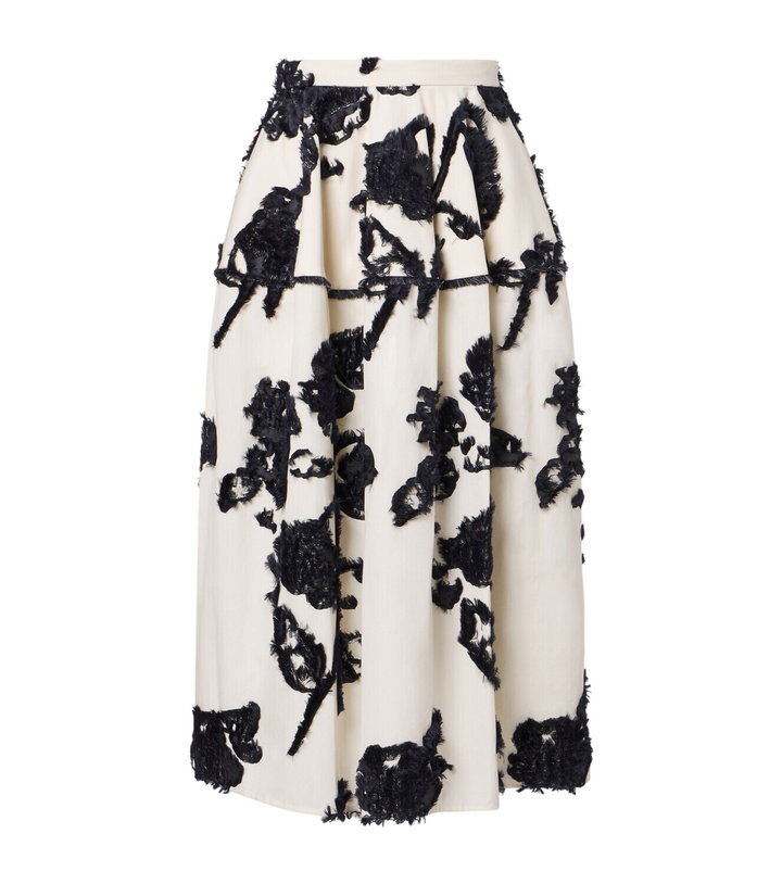 Photo: Erdem Floral fil coupé poplin midi skirt