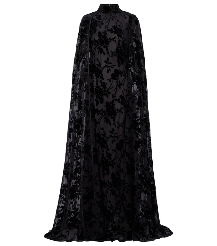 Photo: Rodarte Caped floral velvet devoré gown
