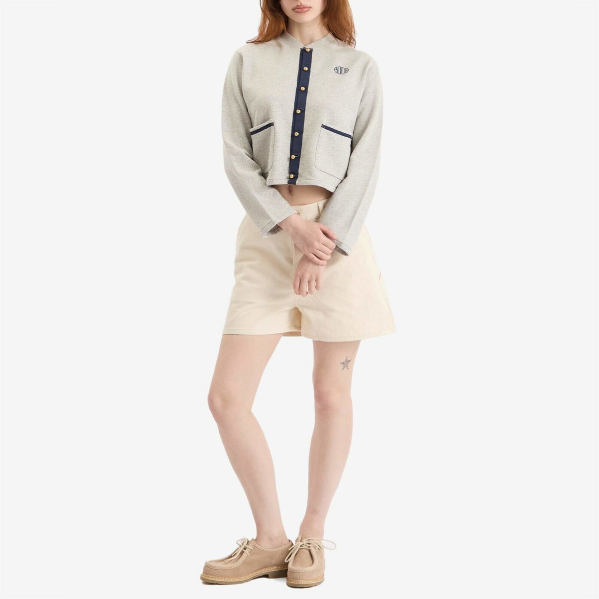 Bode Women's Heathered Cardigan in Grey