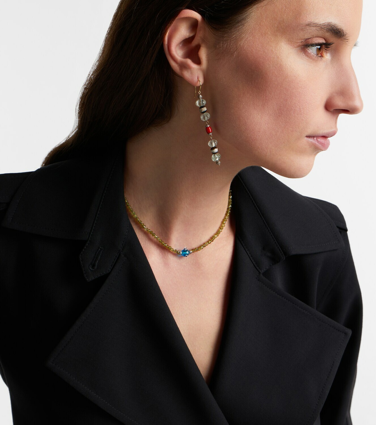 Ileana Makri 9kt gold (375/1000) and sterling silver (925) earrings with gemstones