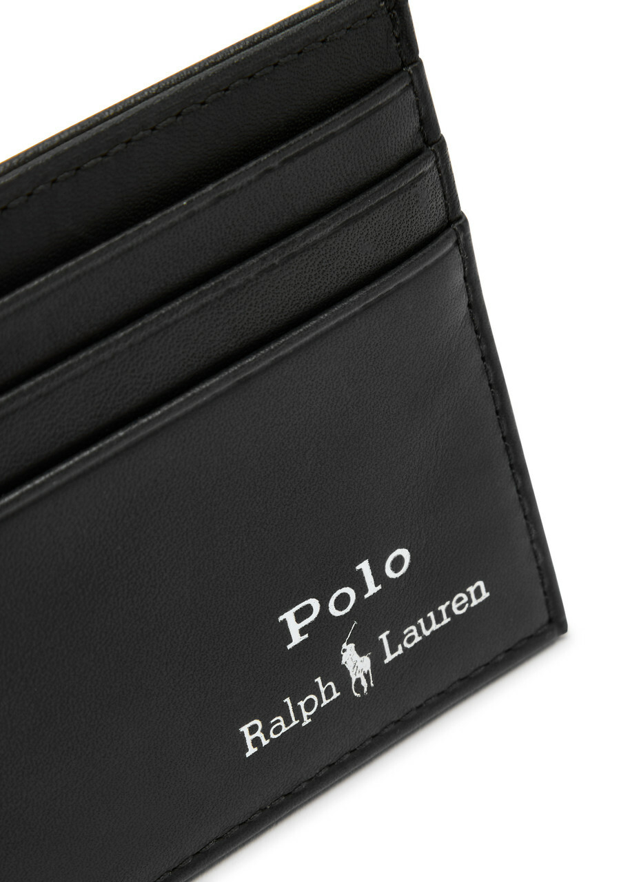 Polo Ralph Lauren Logo-print Leather Card Holder - Black - One Size