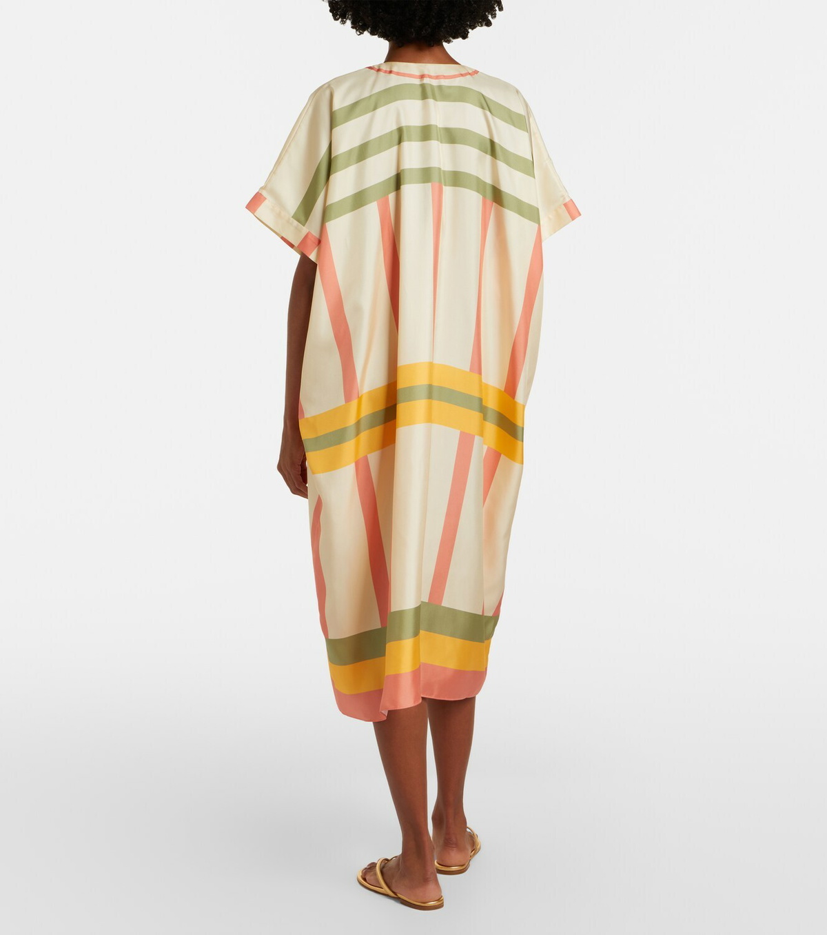 Eres Ice striped silk twil kaftan