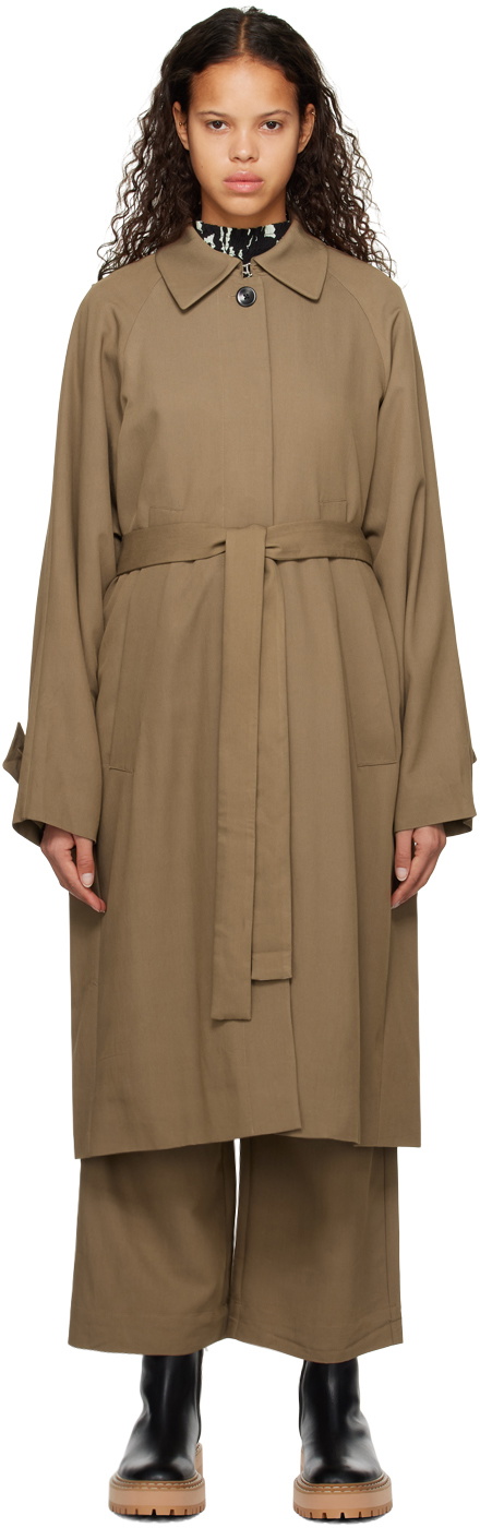 Proenza Schouler Brown Proenza Schouler White Label Drapey Trench