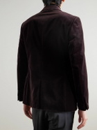 Mr P. - Slim-Fit Cotton-Velvet Tuxedo Jacket - Brown