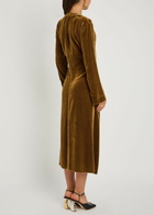 Forte_forte Velvet Midi Wrap Dress Gold