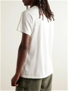Pasadena Leisure Club - Company Logo-Print Garment-Dyed Combed Cotton-Jersey T-Shirt - White