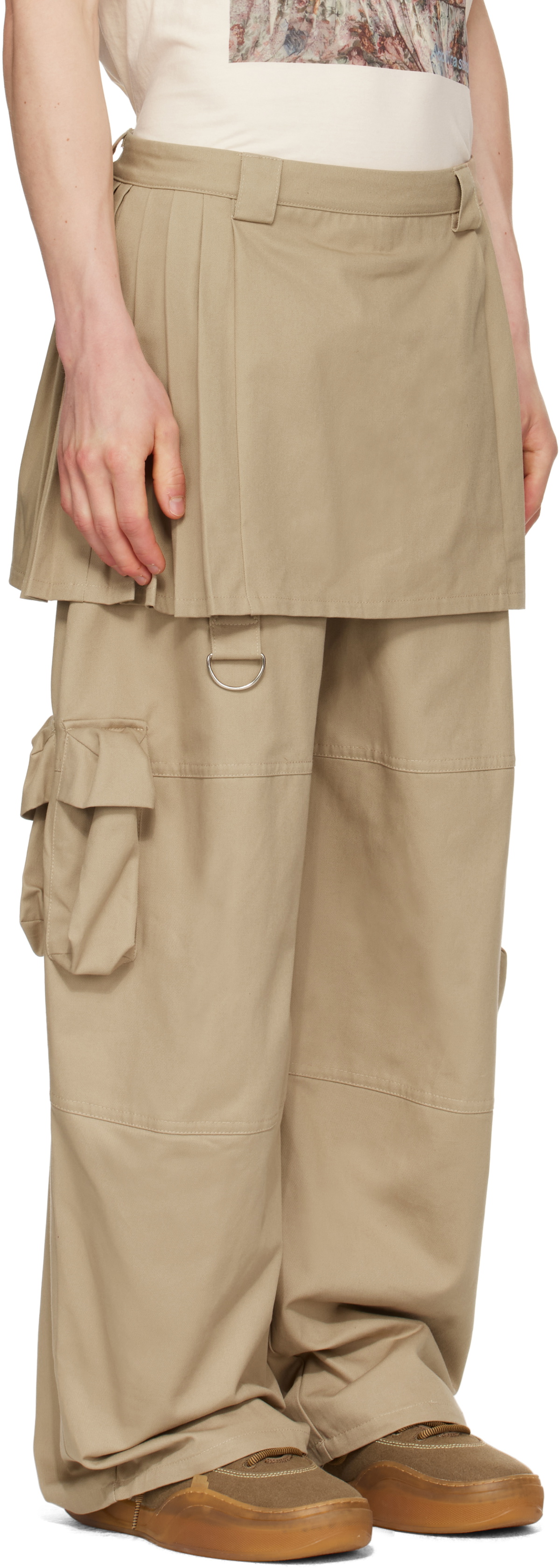 Collina Strada Khaki Lawn Skirt Cargo Pants