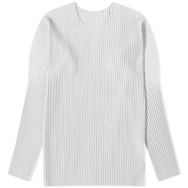 Photo: Homme Plissé Issey Miyake Men's Pleated Long Sleeve T-Shirt in Light Grey