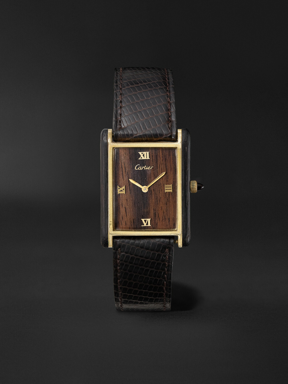 Stephanie Windsor - Cartier Vintage 1970s Must de Cartier Tank Palissandre de Rio Hand-Wound 25mm Stainless Steel and Rosewood Watch, ref. 21611 (Fits up to 7.5'' wrist)