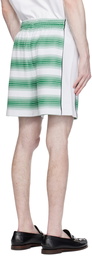 Casablanca White Gradient Stripe Shorts