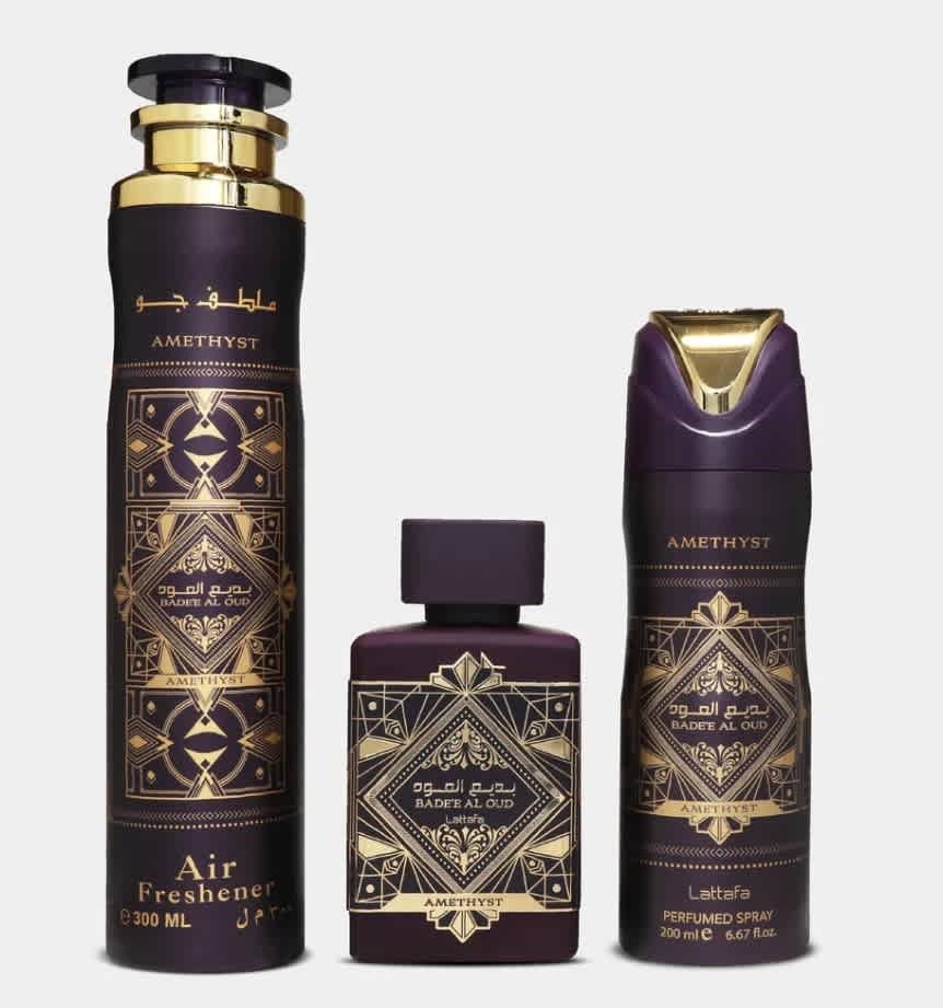 Lattafa Unisex Bade'e Al Oud Amethyst Gift Set Fragrances 6290362341208