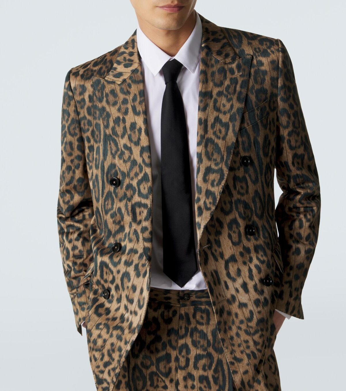 Dolce&Gabbana Leopard-print cotton-blend blazer