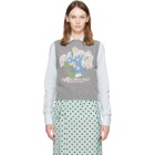 GANNI Gray Flowers Sweater Vest