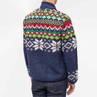 Polo Ralph Lauren Men's Hi-Pile Fleece Jacket in Cruise Navy Snowflake Fairisle