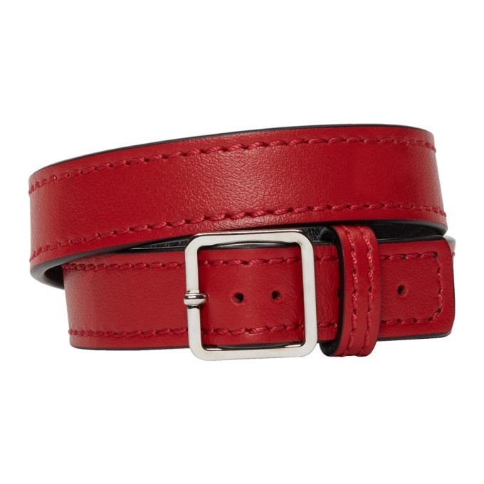 Photo: Maison Margiela Red Leather Wrap Bracelet