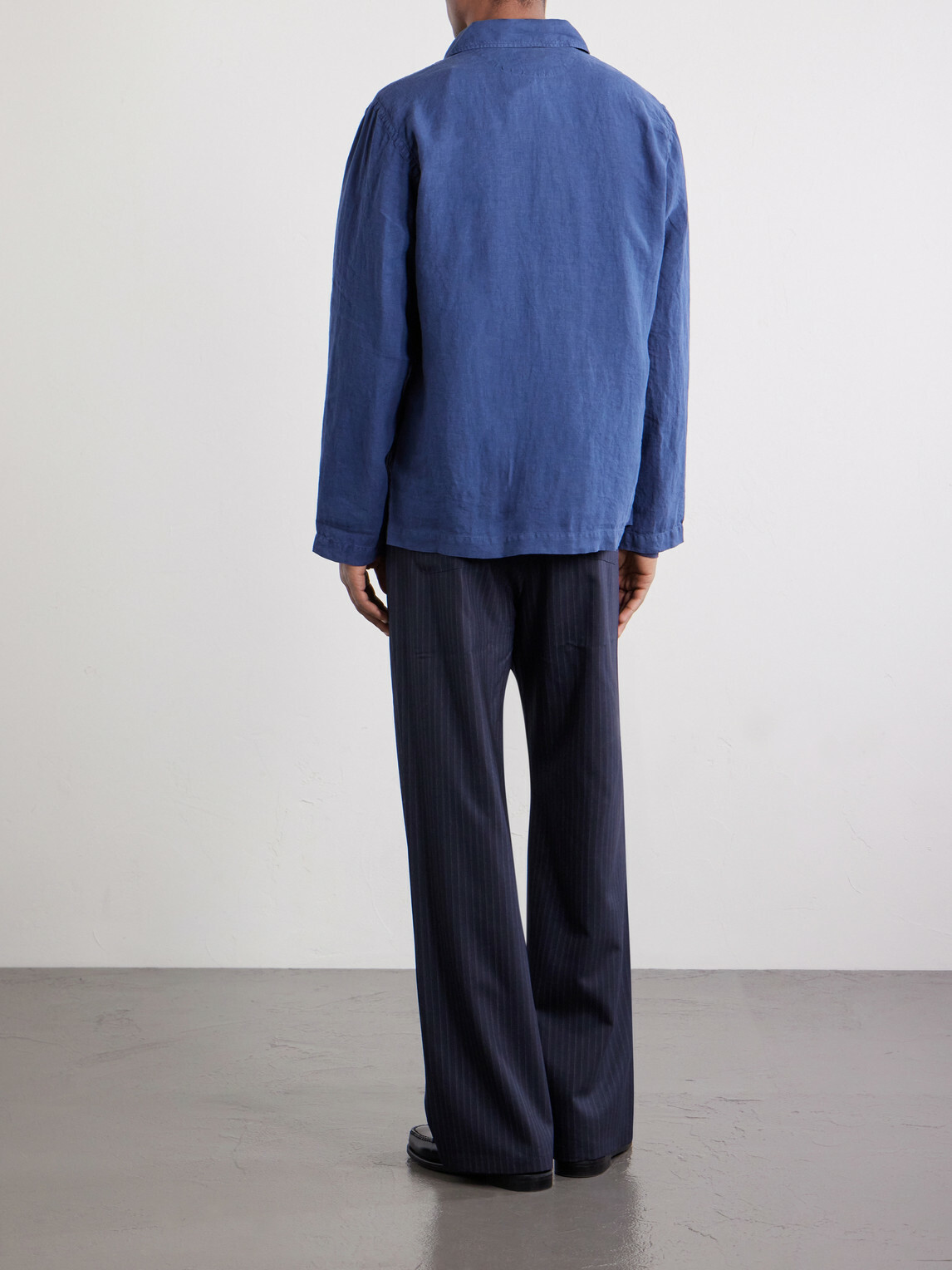 Hartford - Perry Linen and Cotton-Blend Woven Jacket - Blue