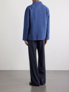 Hartford - Perry Linen and Cotton-Blend Woven Jacket - Blue