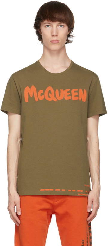 Photo: Alexander McQueen Khaki Graffiti T-Shirt