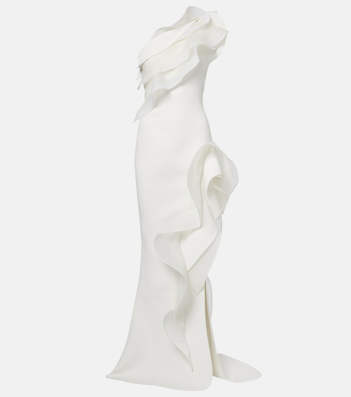Maticevski Excitement ruffled one-shoulder gown