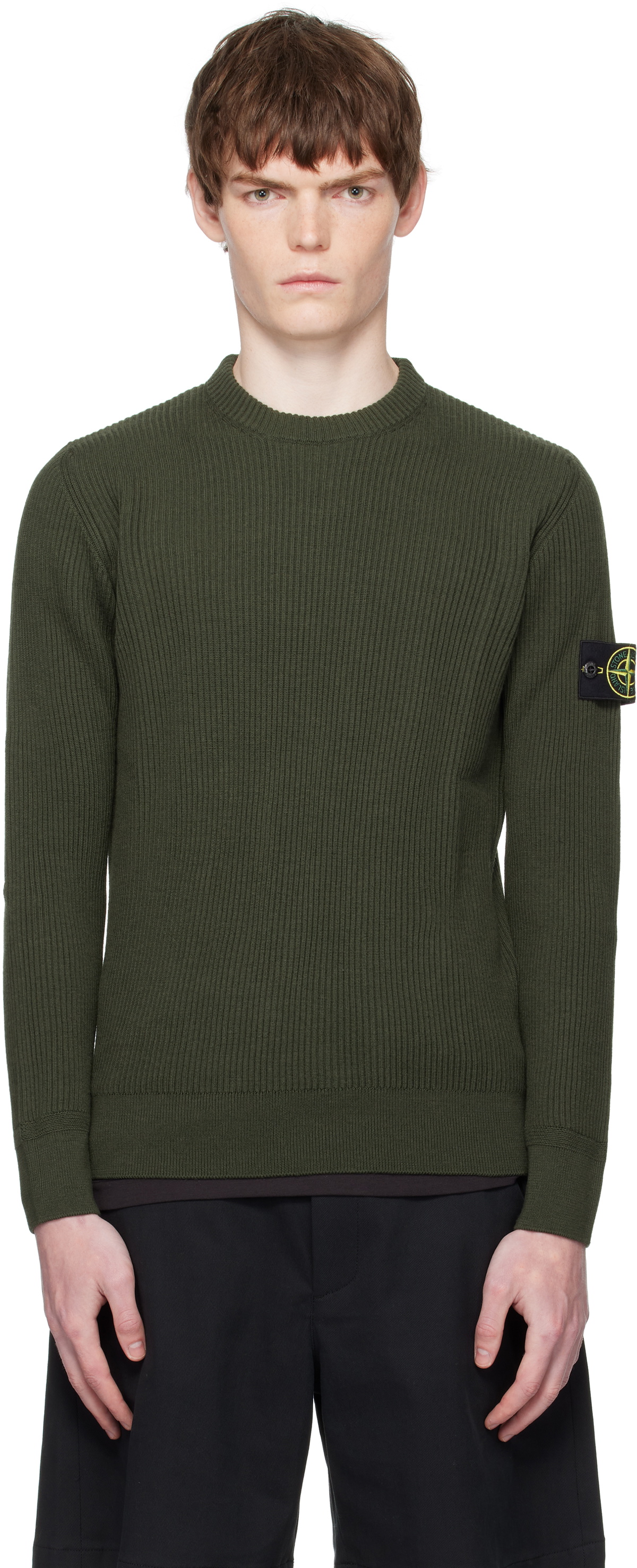 あ*い様 STONE  5100053 フルリブ RWSウールニット Stone Island Khaki 5100053 Full Rib RWS Wool Sweater Stone Island