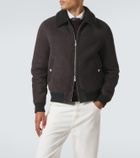 Eleventy Shearling-lined suede jacket