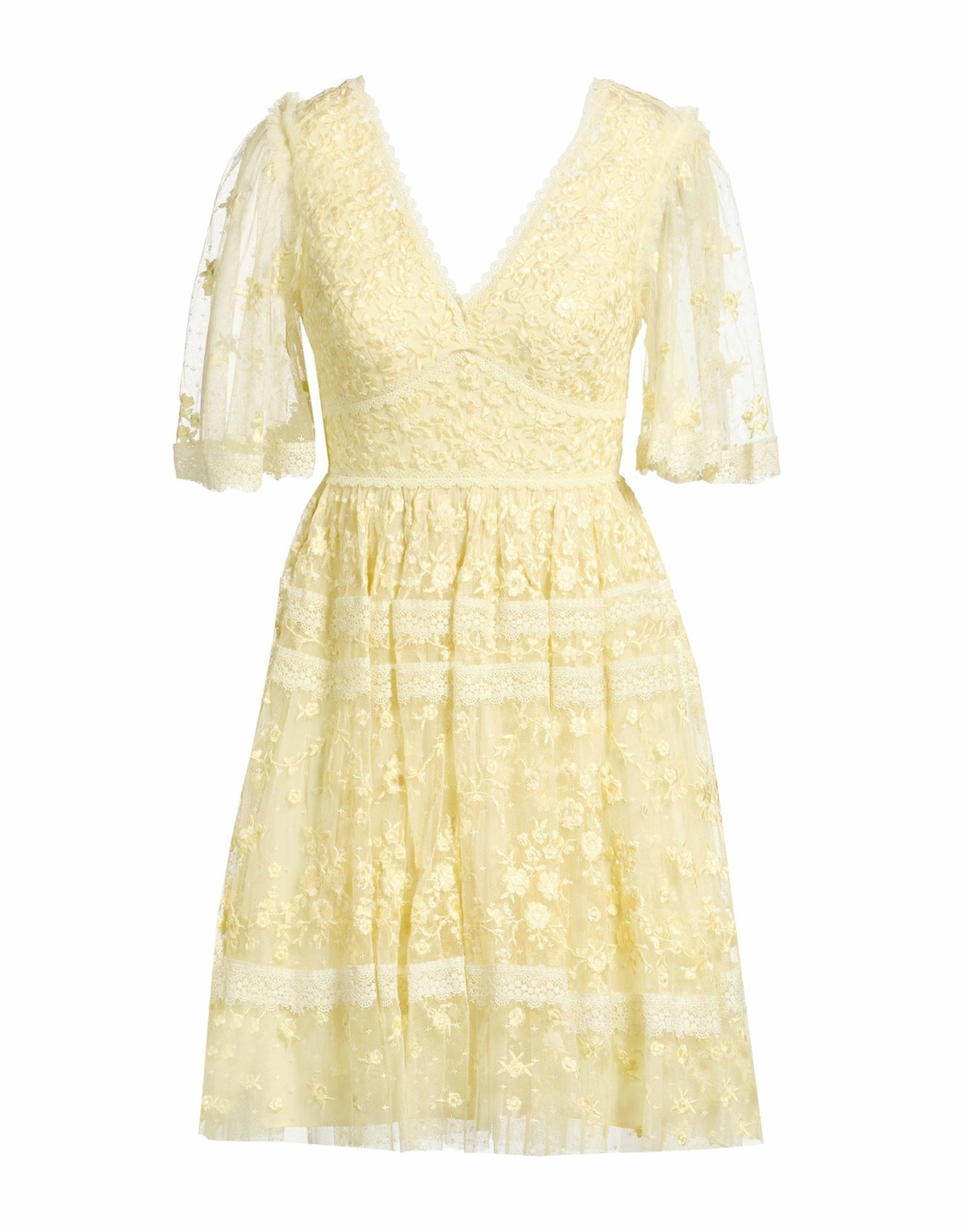 Needle & Thread Womens Mini dress Pastel in Yellow