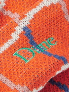 DIME - Logo-Embroidered Checked Jacquard-Knit Beanie