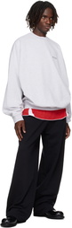 VETEMENTS Gray Logo Oversized Sweatshirt